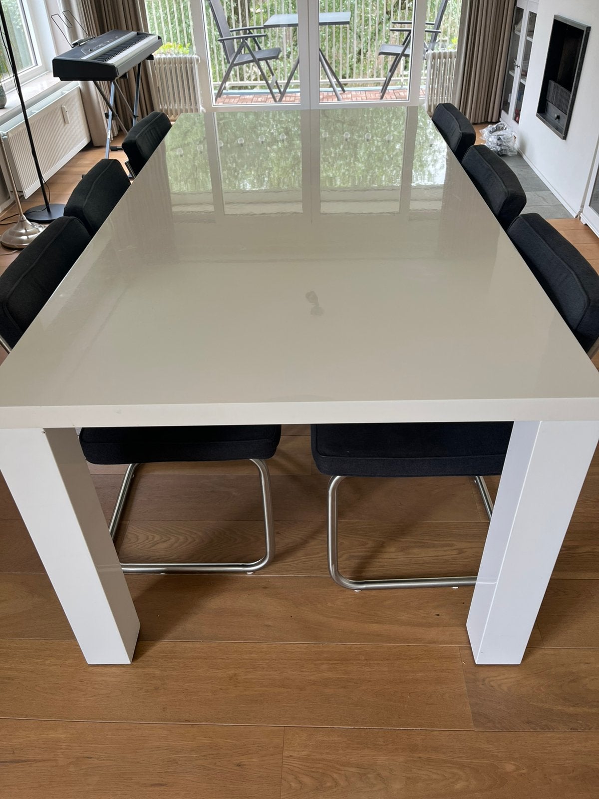 GRATIS witte tafel 2x1m, Ophalen, Kunststof, Gebruikt, 50 tot 100 cm