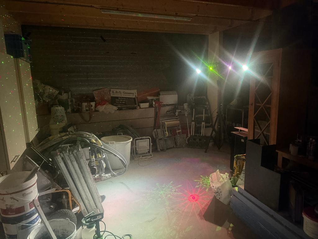 2x led light en 2 x laser op statief, Ophalen, Licht