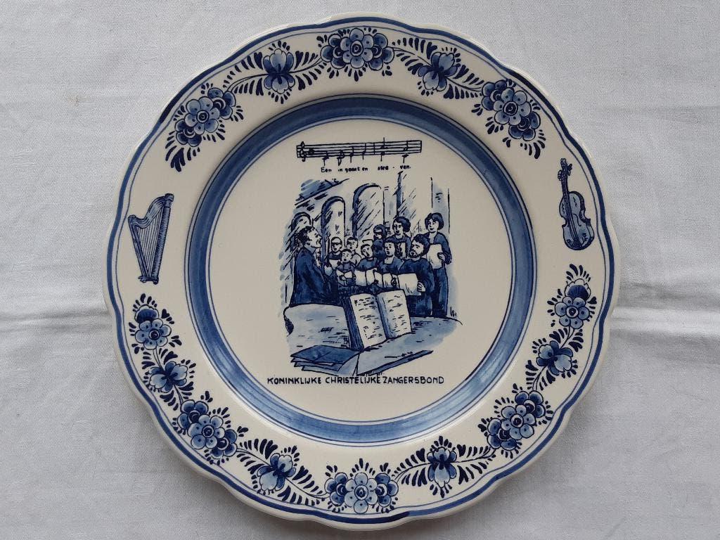 Delftsblauw Wandbord Koninklijke Christelijke Zangersbond, Antiek en Kunst, Antiek | Wandborden en Tegels, Ophalen of Verzenden
