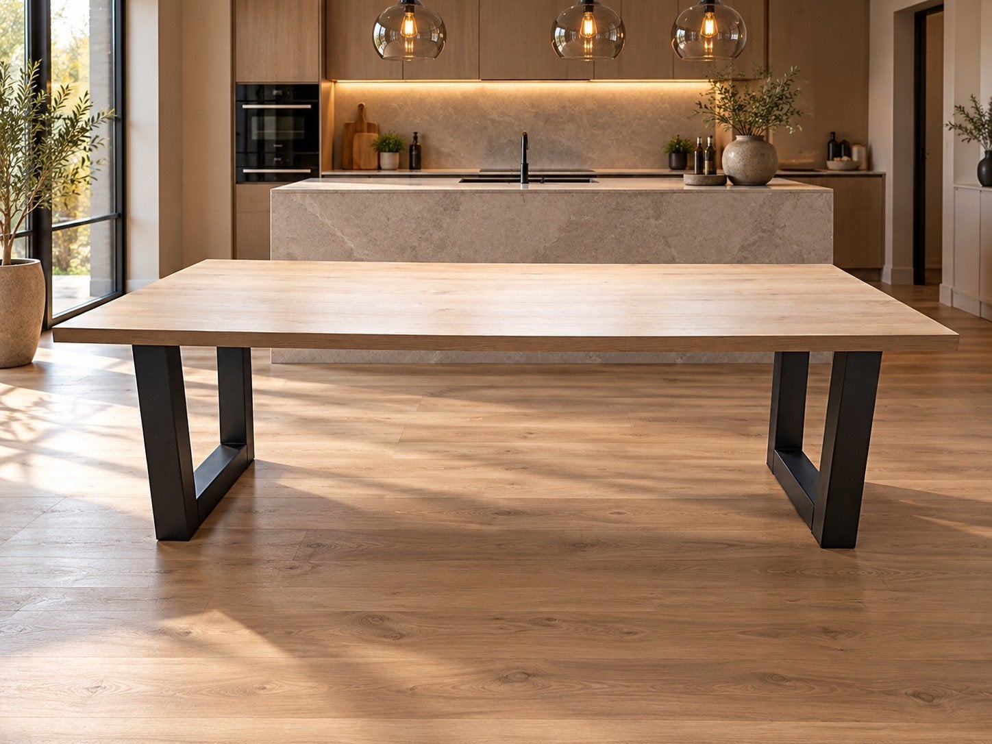 eettafel 240 x 100, Ophalen, 100 tot 150 cm, 200 cm of meer, Zo goed als nieuw