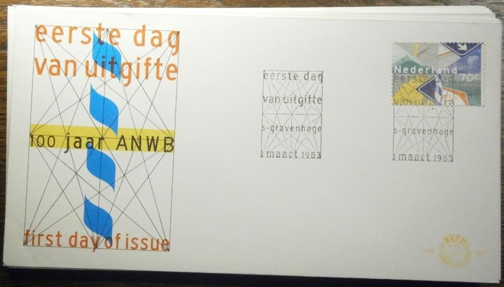 NVPH 207 100 jaar ANWB - Den Haag 1-3-1983, Postzegels en Munten, Postzegels | Eerstedagenveloppen, Onbeschreven, Nederland, Ophalen of Verzenden
