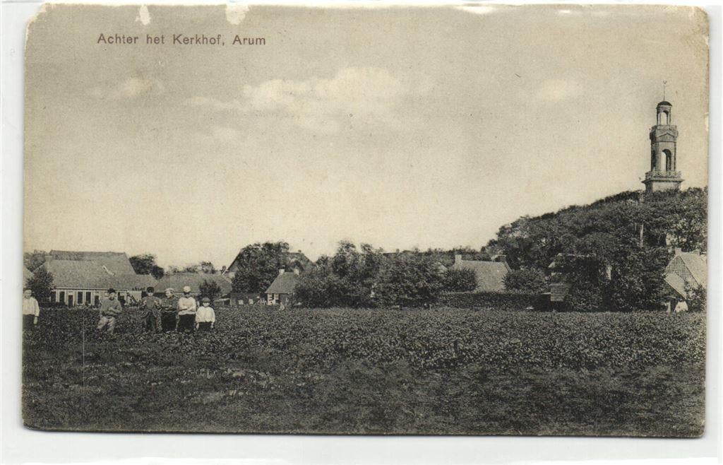 Achter het Kerkhof. Arum - B-keus - alleen toplaag, Verzamelen, Ophalen of Verzenden, Voor 1920, Ongelopen, Zuid-Holland