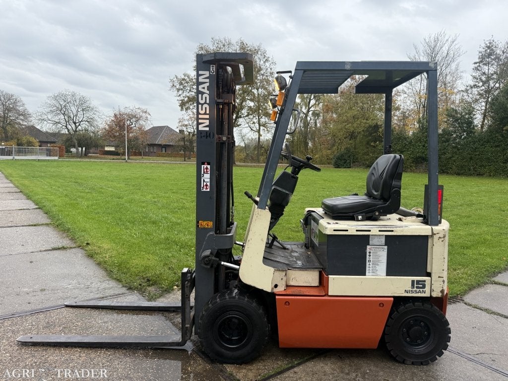 Nissan 1500KG elektrisch triplo mast + nieuwe keuring / beur, Info@vanbeurdenheftrucks.nl, Heftruck, Ophalen of Verzenden, 1000 tot 2000 kg