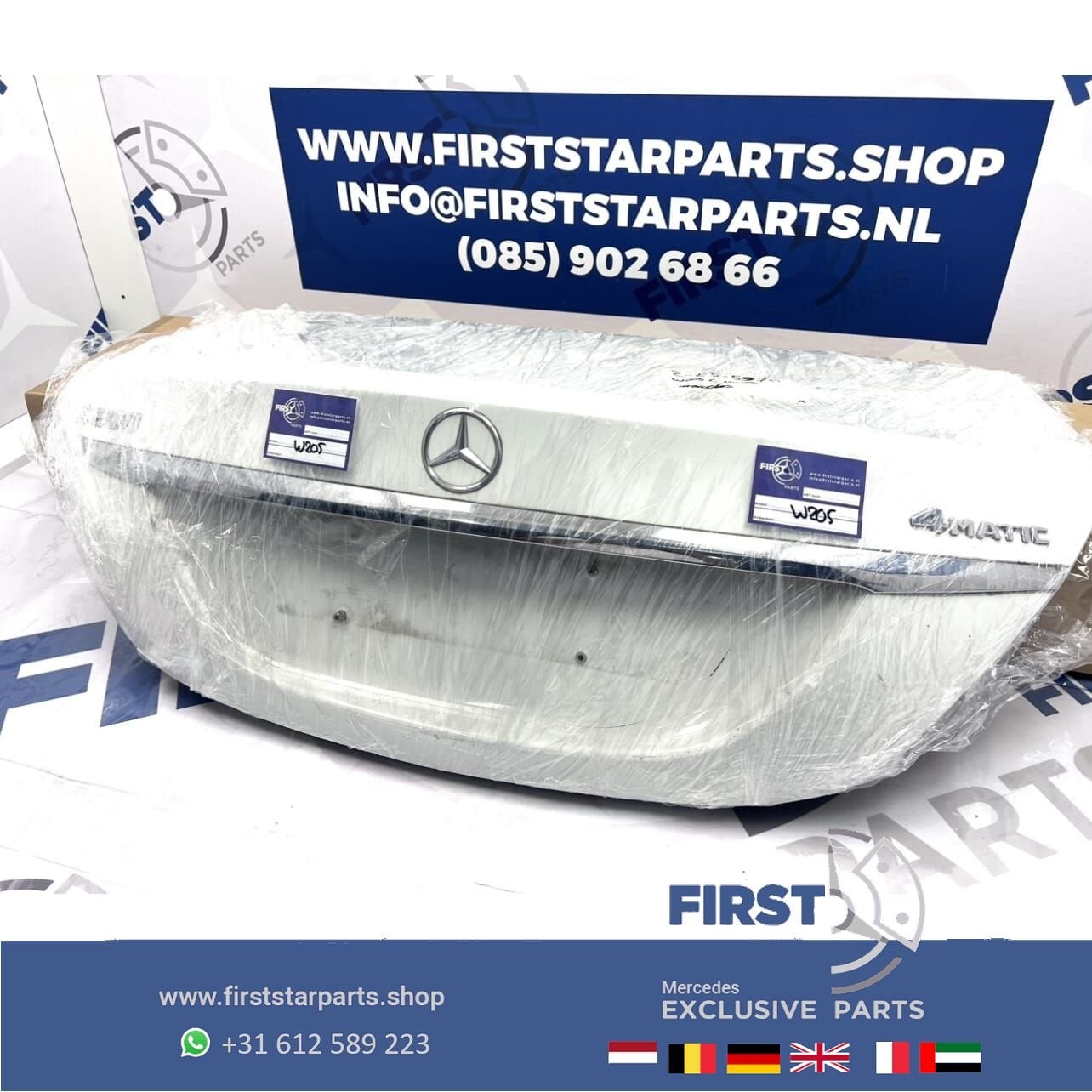 W205 C KLASSE ACHTERKLEP COMPLETE KOFFERKLEP KOFFERBAK origi, Gebruikt, Ophalen of Verzenden, Achter, -