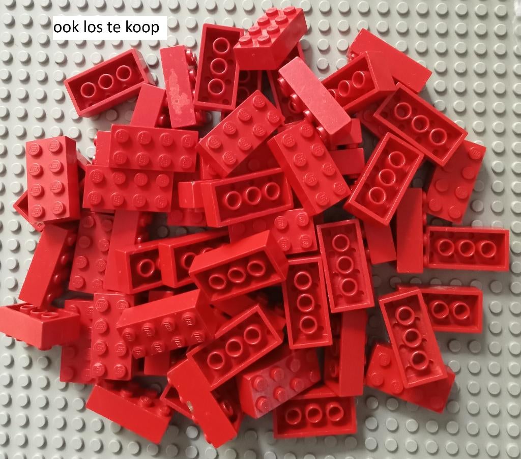 Red ca 61x 3001old(3) Red ca 61x Brick 2 x 4 without Cro, Ophalen of Verzenden, Gebruikt