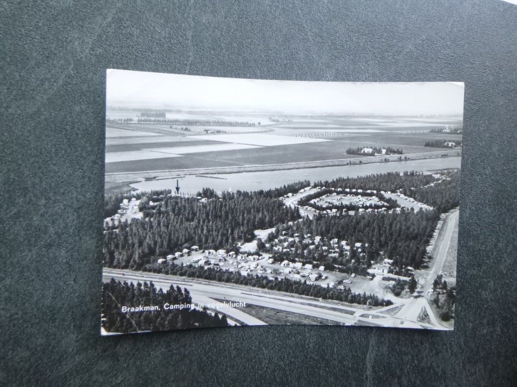 Hoek, Braakman camping in vogelvlucht/luchtfoto 1971, Verzenden, 1960 tot 1980, Gelopen, Zeeland