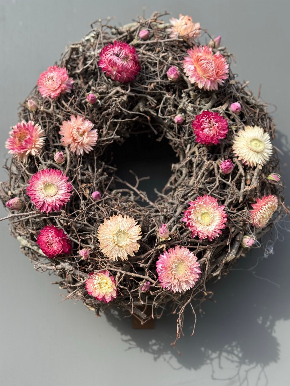 Decoratieve Krans met Gedroogde Bloemen, Ophalen, Meerkleurig, Natuurlijk materiaal, Landelijk