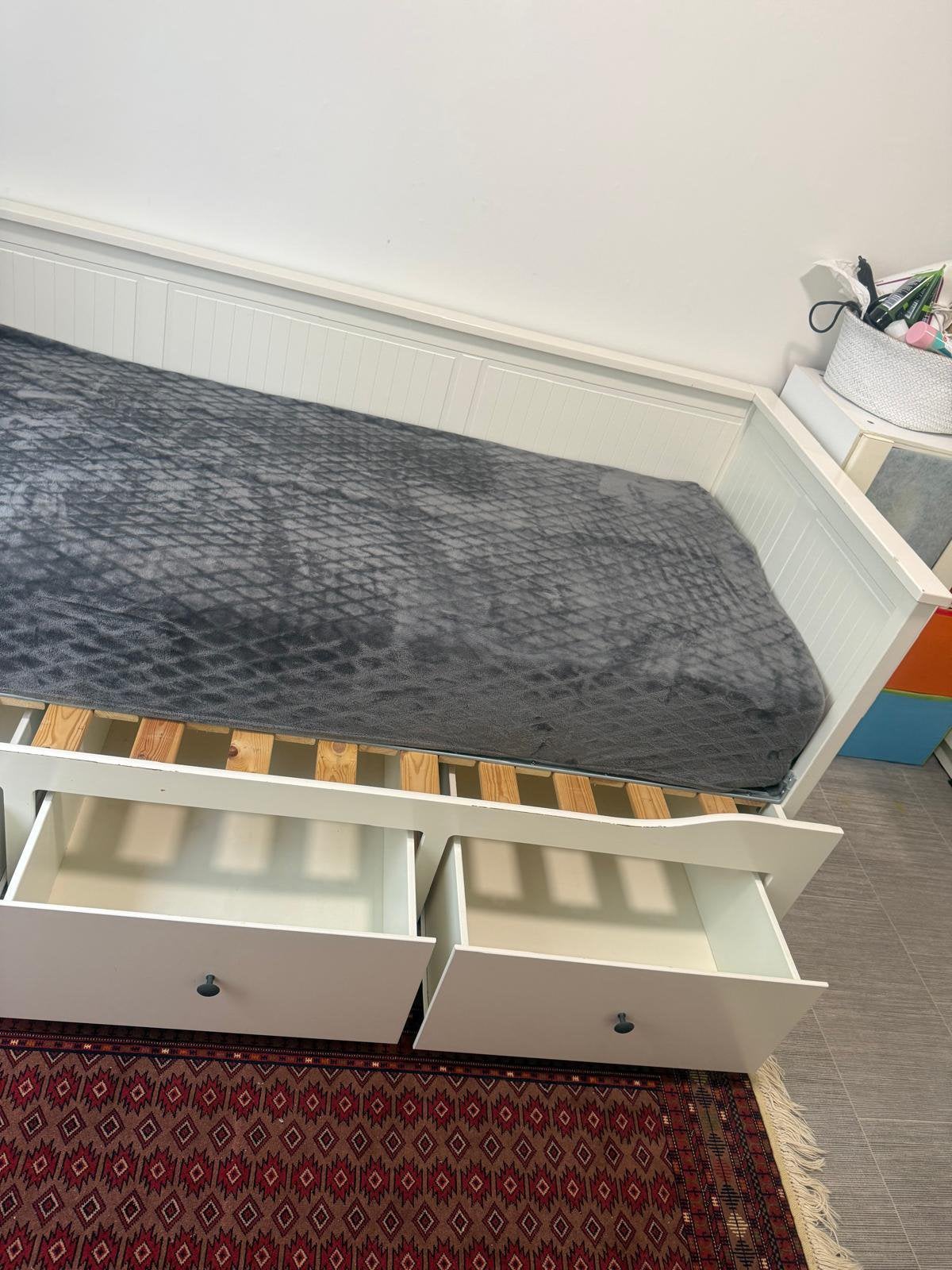IKEA HEMNES bedbank wit 80x200 – zo goed als nieuw, Ophalen, Eenpersoons, Wit, Zo goed als nieuw