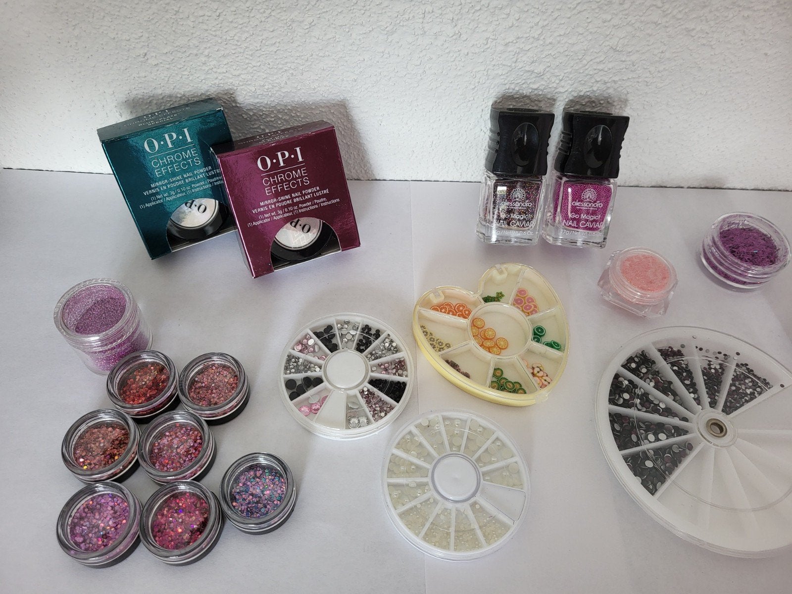 nail art; steentjes, glitters, chromepoeder, Ophalen of Verzenden, Zo goed als nieuw, Overige kleuren, Handen en Nagels