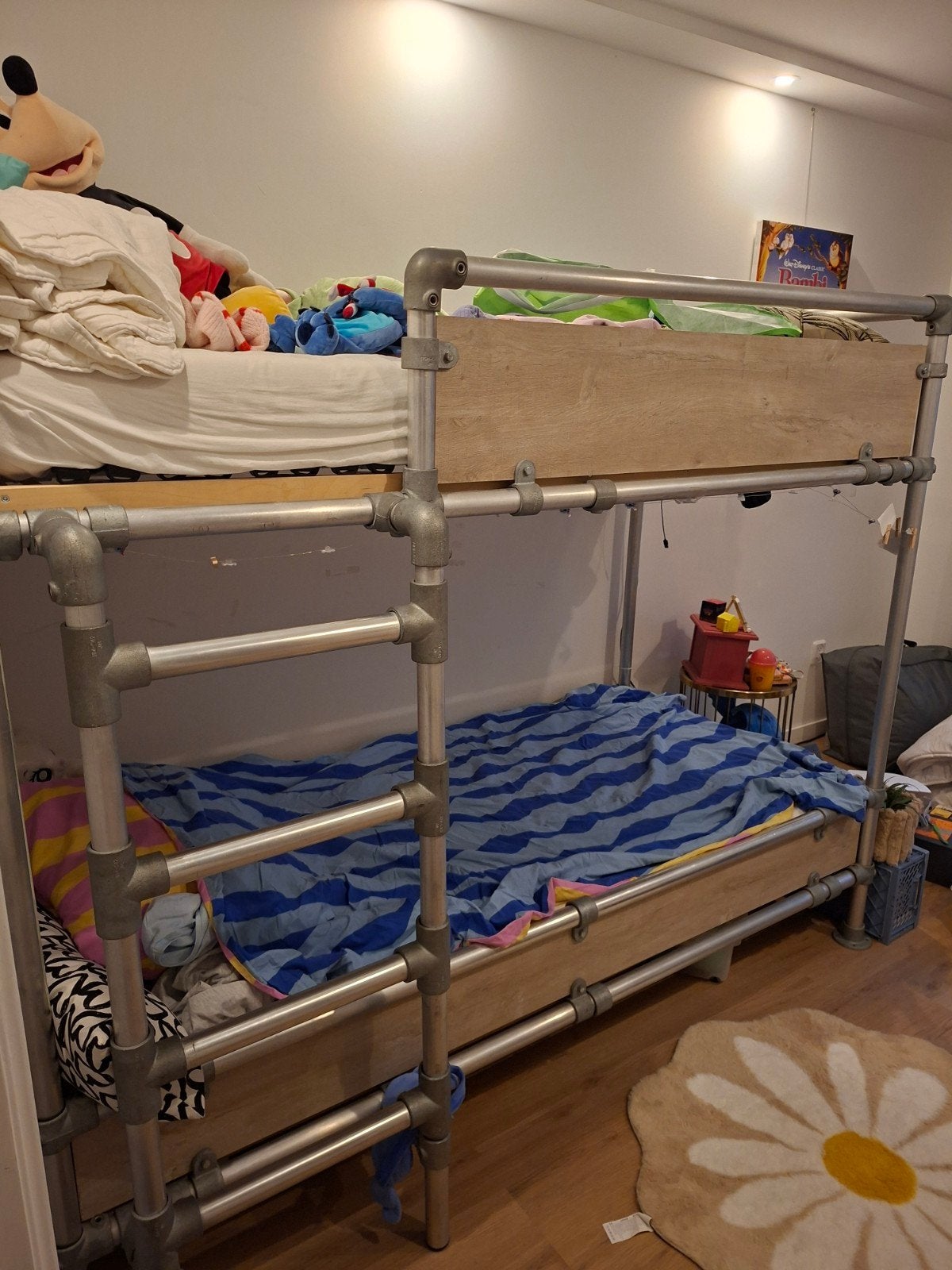 Stapelbed van steigerbuizen, Huis en Inrichting, Ophalen, Gebruikt, 90 cm, 160 tot 180 cm