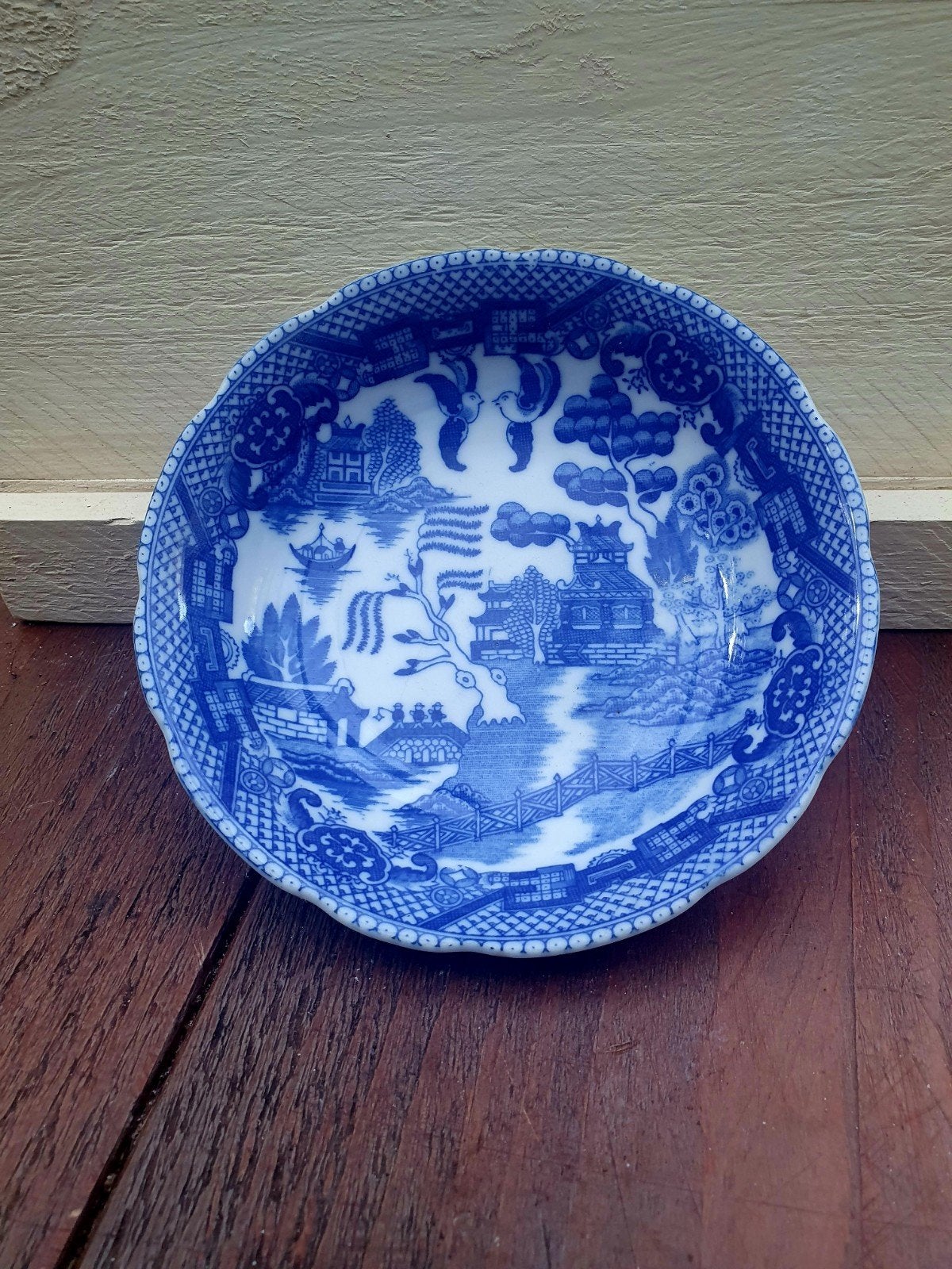 Prachtig Vintage Blue Willow Schaaltje / Dessertkom (14 cm), Ophalen of Verzenden