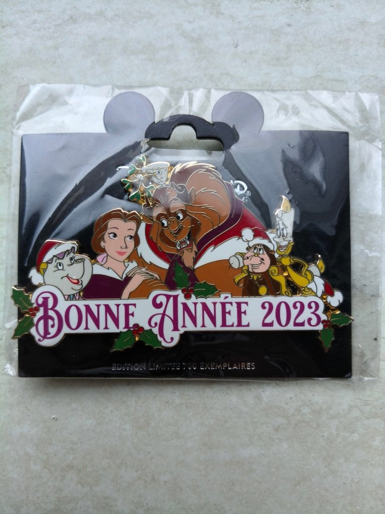 Disney pin Beauty & Beast Bonne Annee 2023 LE700, Verzamelen, Disney, Verzenden, Assepoester of Belle, Zo goed als nieuw, Overige typen