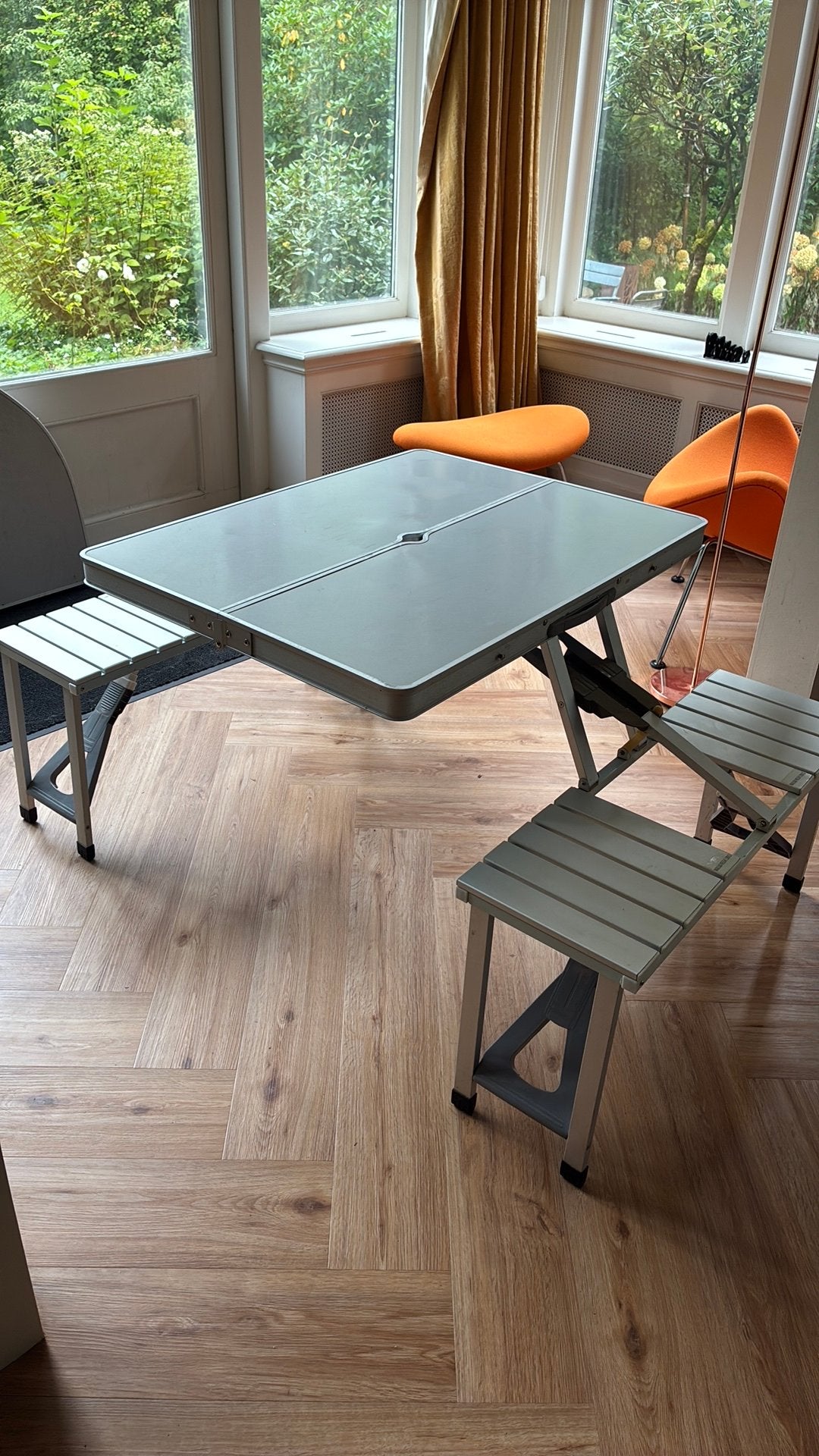 Opklapbare kinder picknicktafel, Tuin en Terras, Picknicktafels, Ophalen, Zo goed als nieuw, Inklapbaar, Rechthoekig