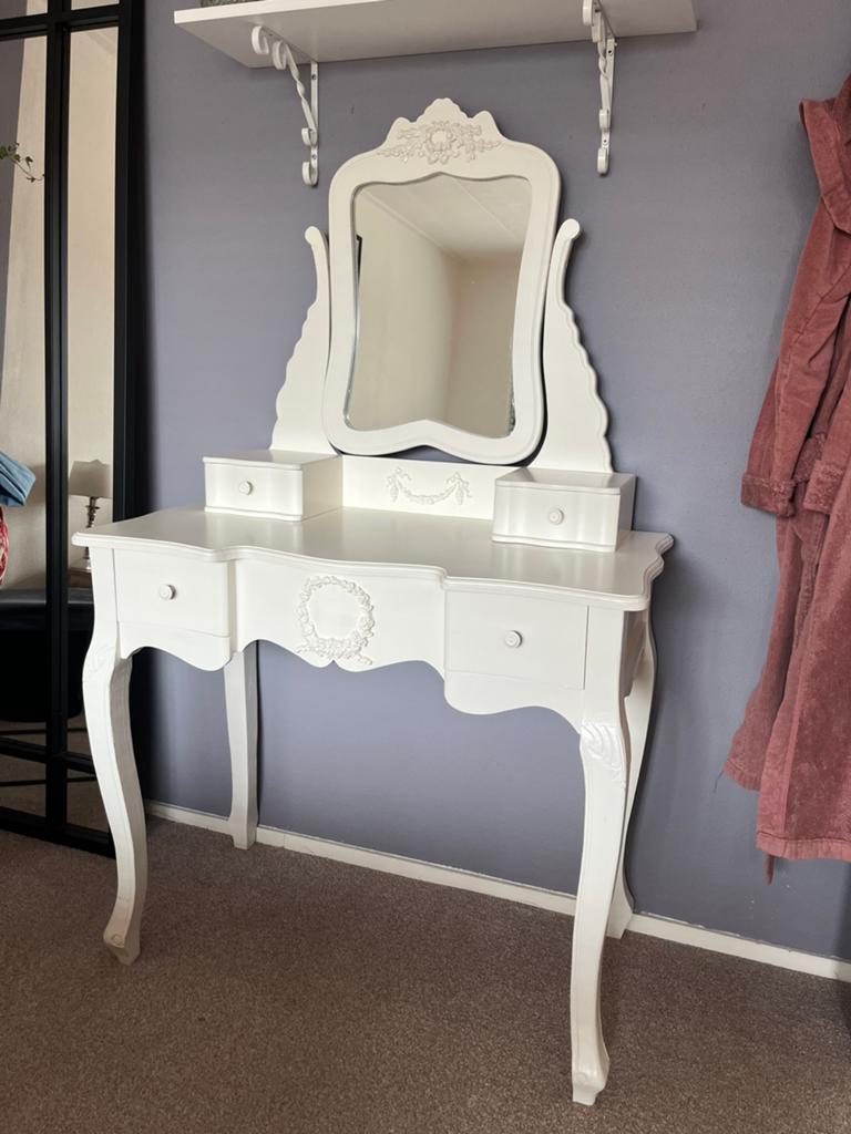 Witte kaptafel, Ophalen of Verzenden, Gebruikt, 50 tot 100 cm, Minder dan 100 cm