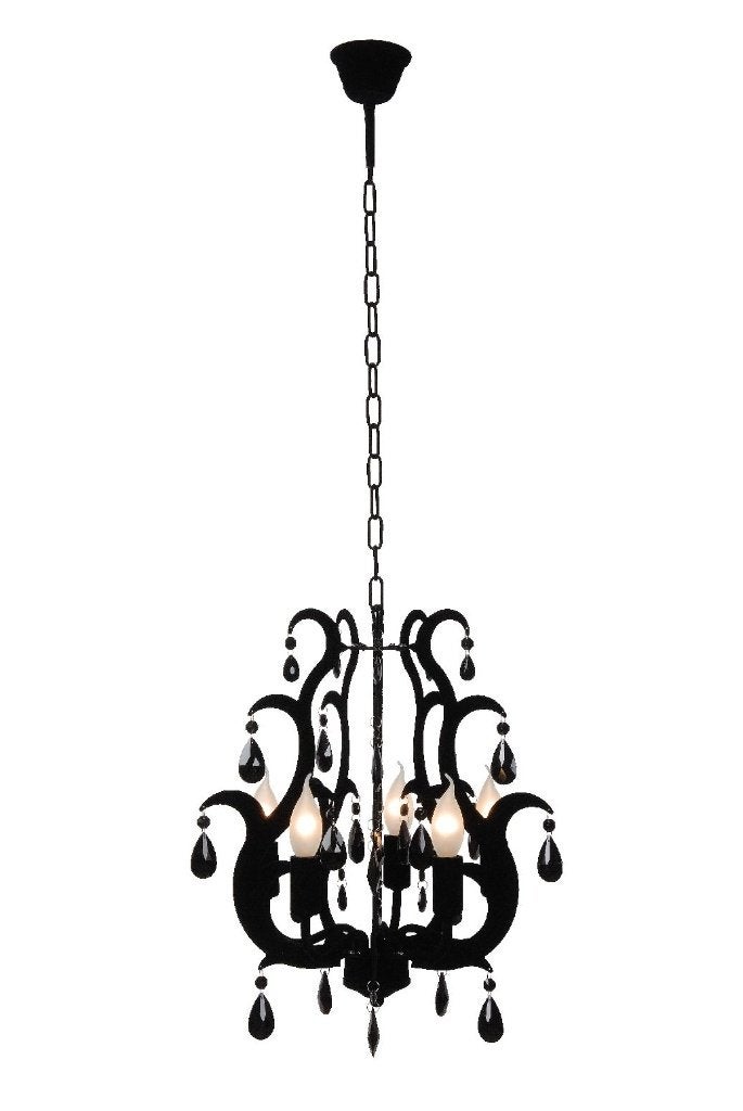 Barok : Orient chandelier 5xe1440w black flock (lucide), Ophalen, Barok, Zo goed als nieuw, Metaal