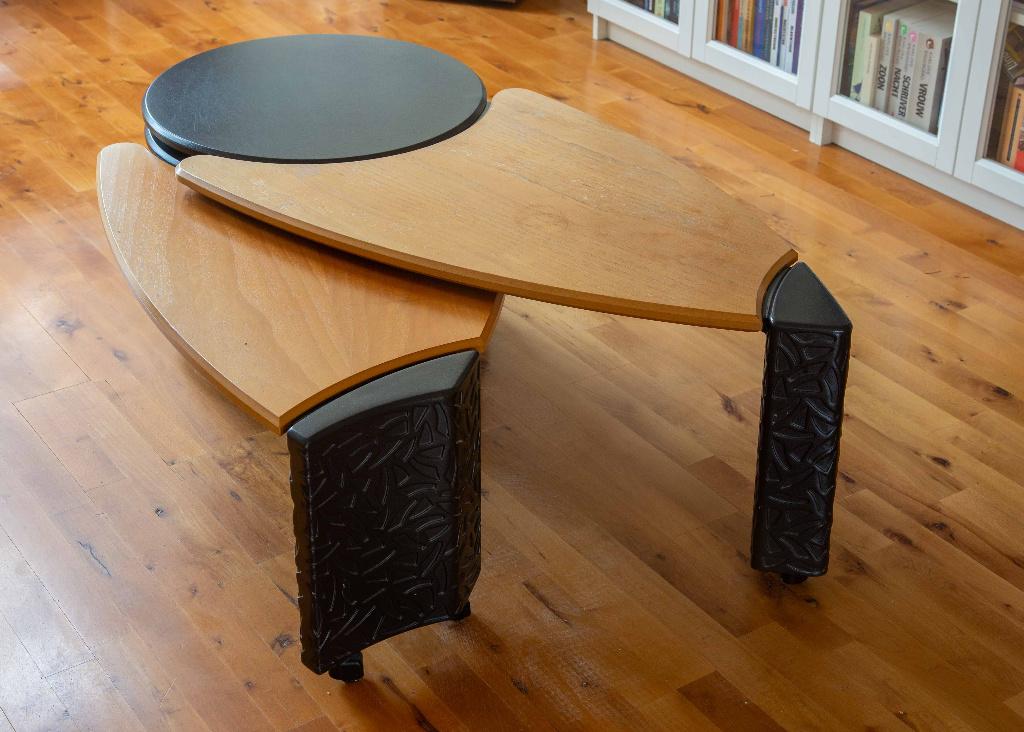 Leolux Meropida Salontafel vintage,  draaibaar, Ophalen, Gebruikt, Overige materialen, 100 tot 150 cm
