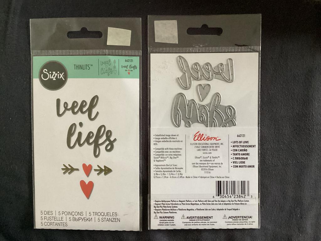 Sizzix thinlits die set - veel liefs , 662121,, Ophalen of Verzenden, Nieuw, Frame of Mal, Sizzix