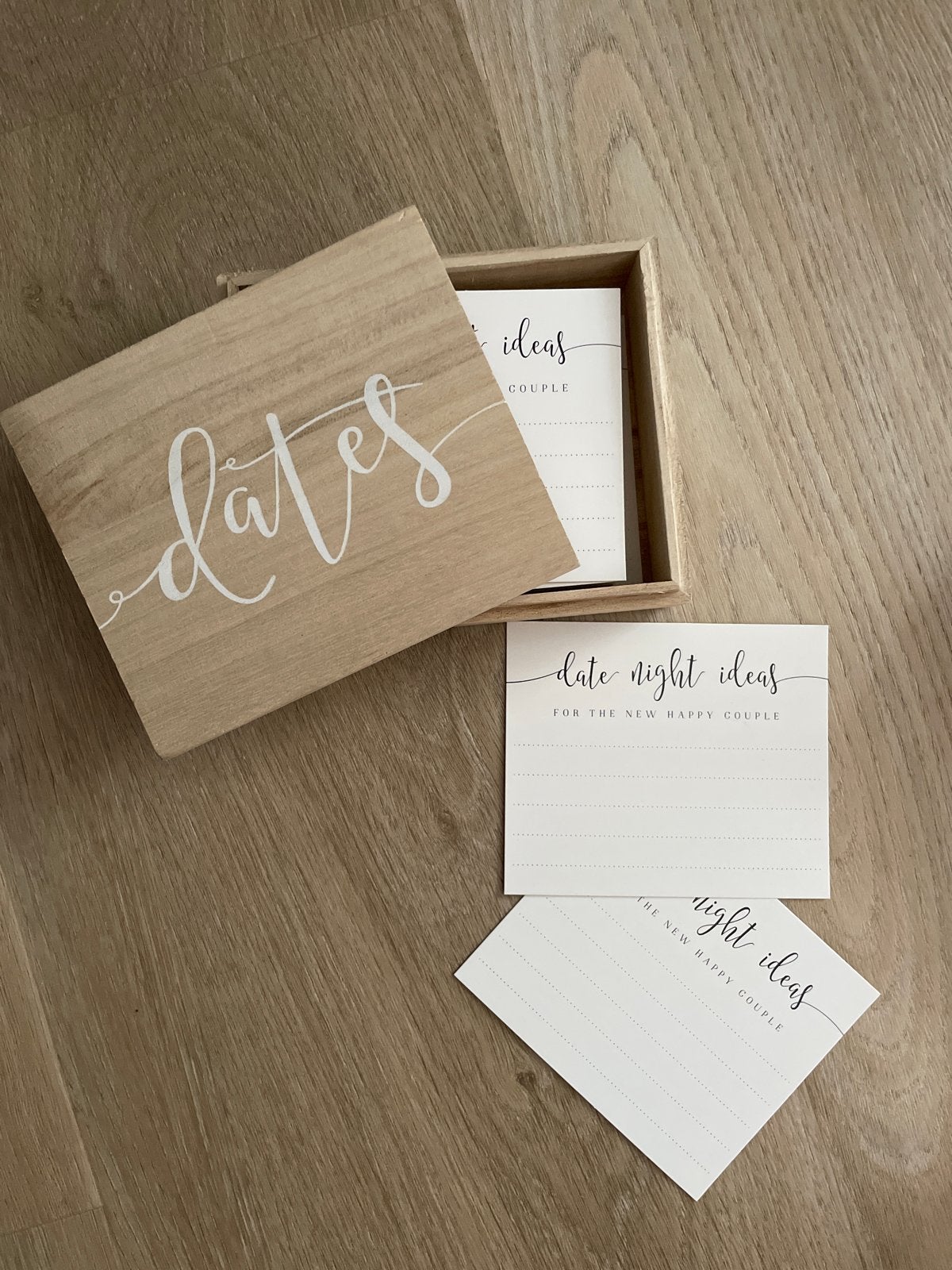 Houten doosje met 'Date Night Ideas' kaartjes, Ophalen, Nieuw