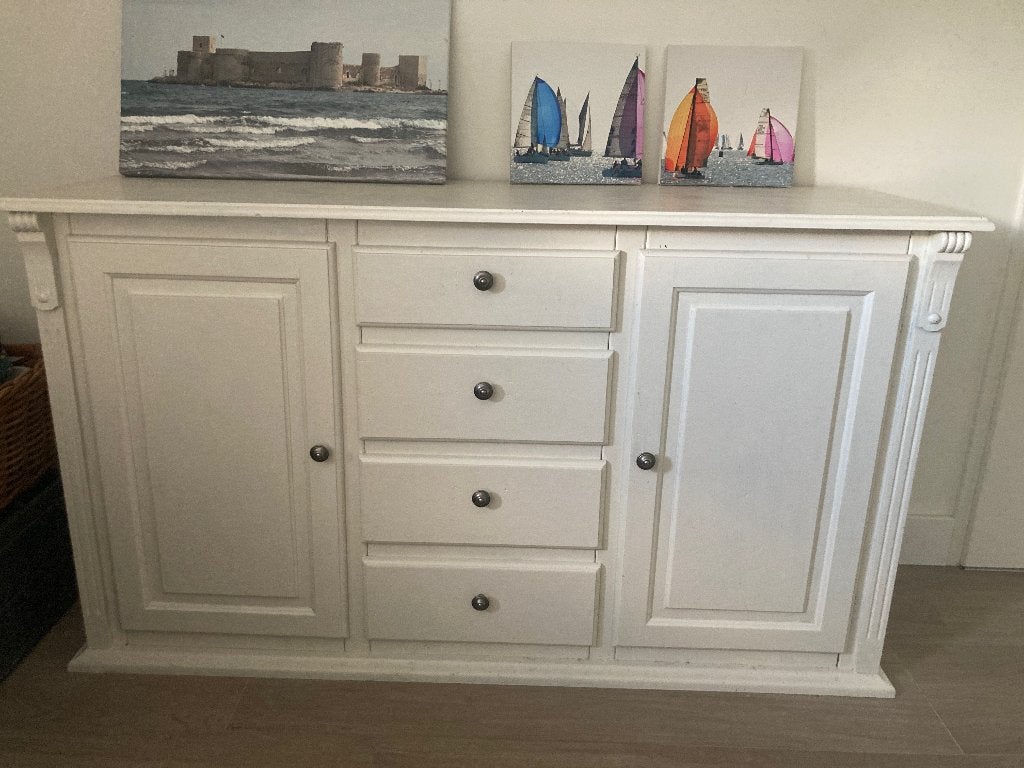 Wit dressoir 146x84, Huis en Inrichting, Gebruikt, 100 tot 150 cm, Ophalen of Verzenden, Landelijk