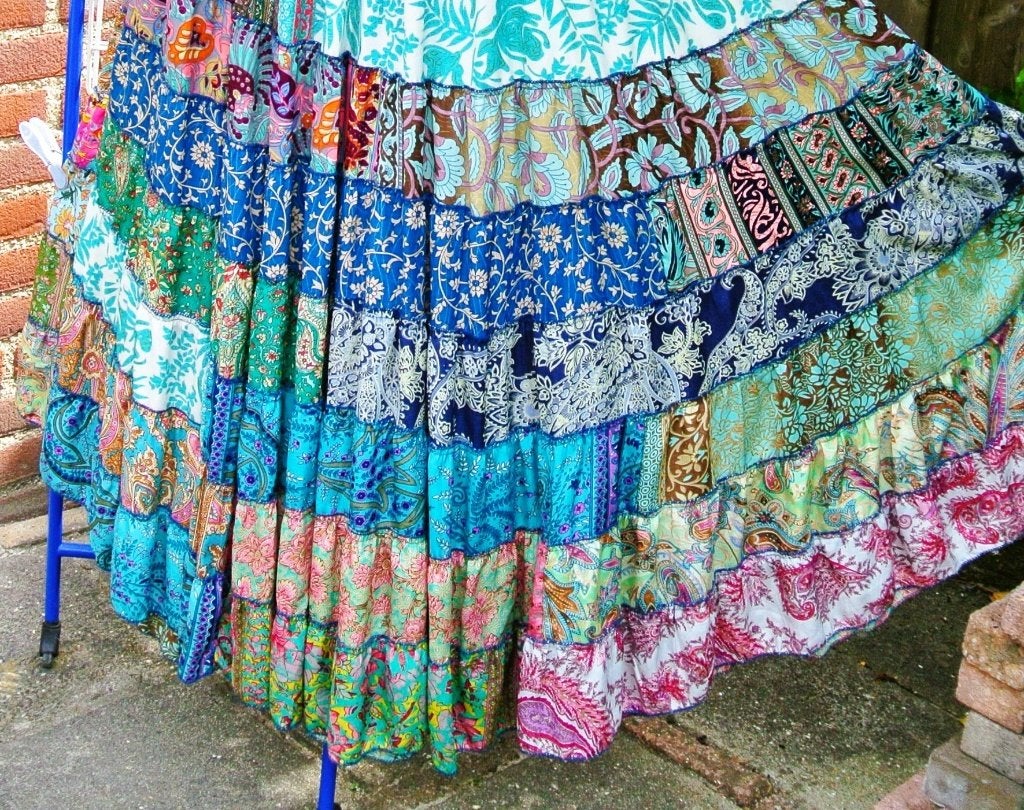 Zomerrok India royale a lijn kleurrijk batik rok M/XL, Kleding | Dames, Rokken, Overige kleuren, Maat 42/44 (L), India made, Ophalen of Verzenden