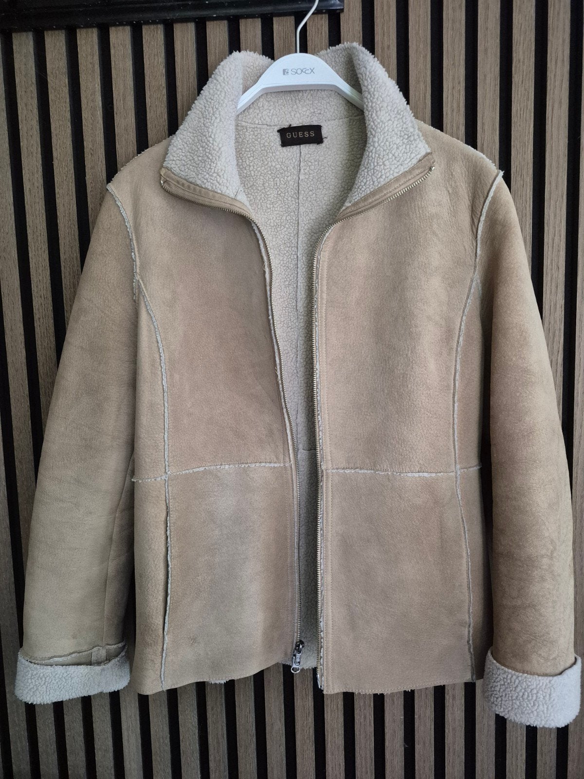 GUESS jas, lammy origineel vintage. mr M, Ophalen of Verzenden, Zo goed als nieuw, Beige