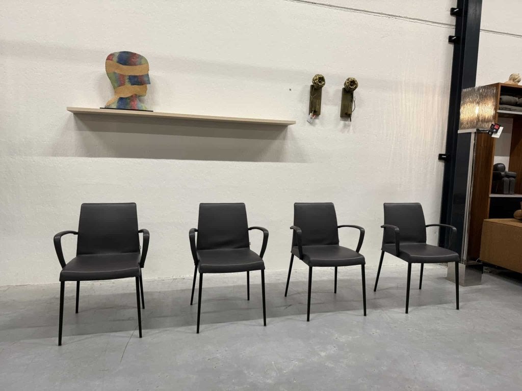 8 Nieuw Jori Perla eetkamerstoel grijs leer Design stoel