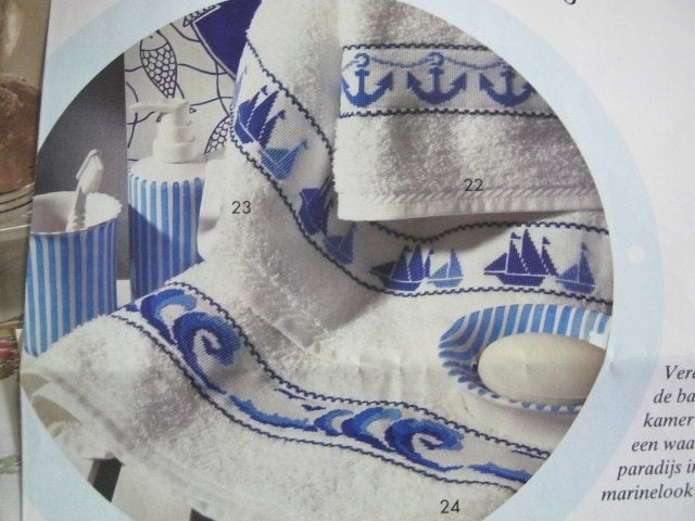 Borduurpatroon  Bootjes en Anker op rand  nr 971 do, Verzenden, Nieuw, Handborduren, Patroon