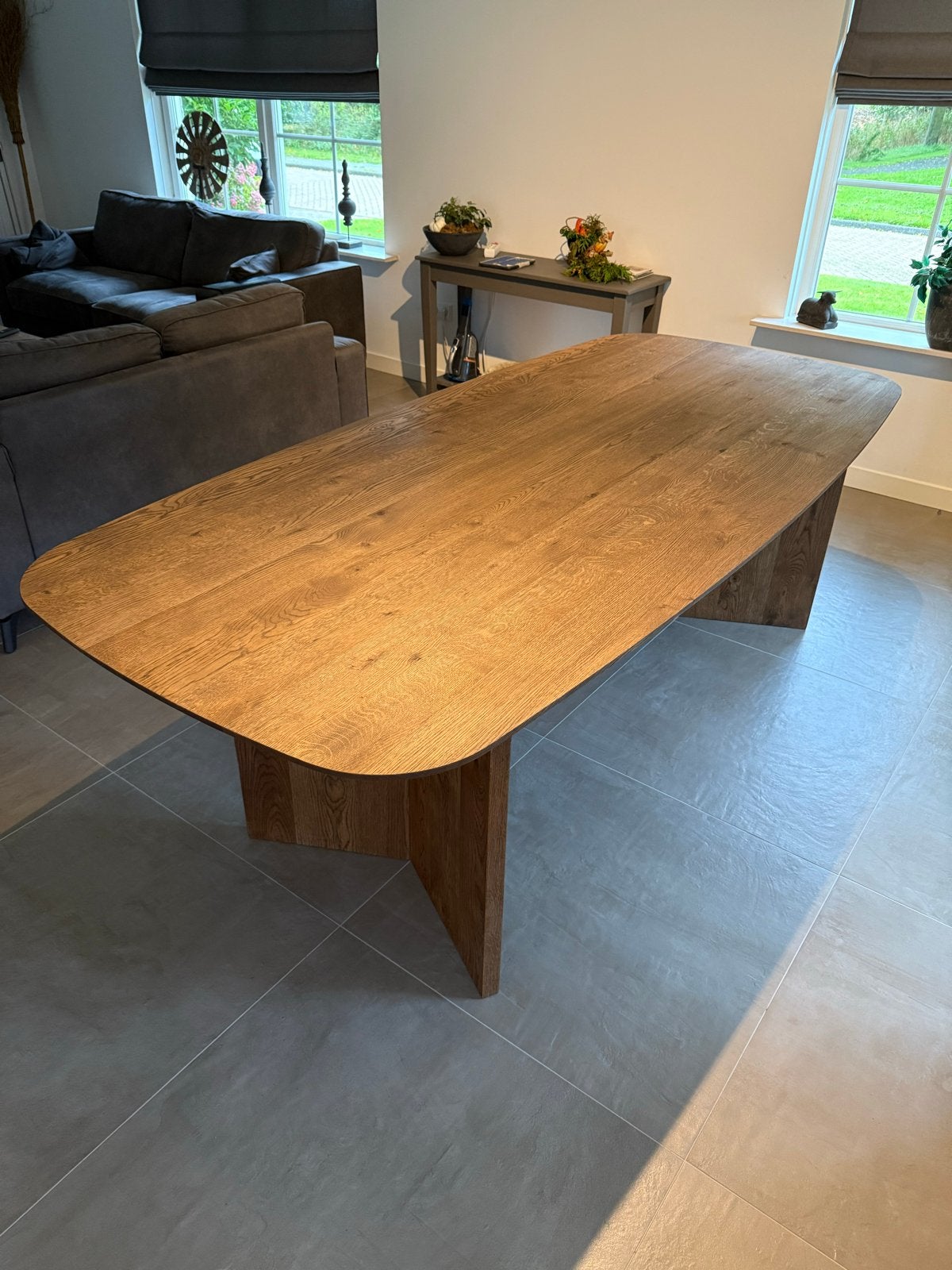 Massief eikenhouten eettafel - Deens ovaal/Verjongt, Ophalen, 100 tot 150 cm, Eikenhout, Vijf personen of meer