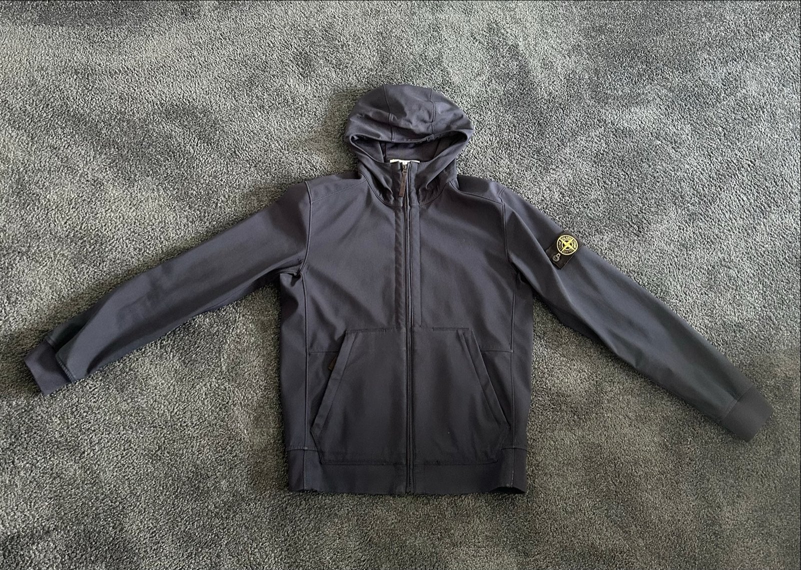 Stone Island Light Soft Shell-R Jas Maat M, Kleding | Heren, Ophalen of Verzenden, Gedragen, Maat 48/50 (M), Blauw