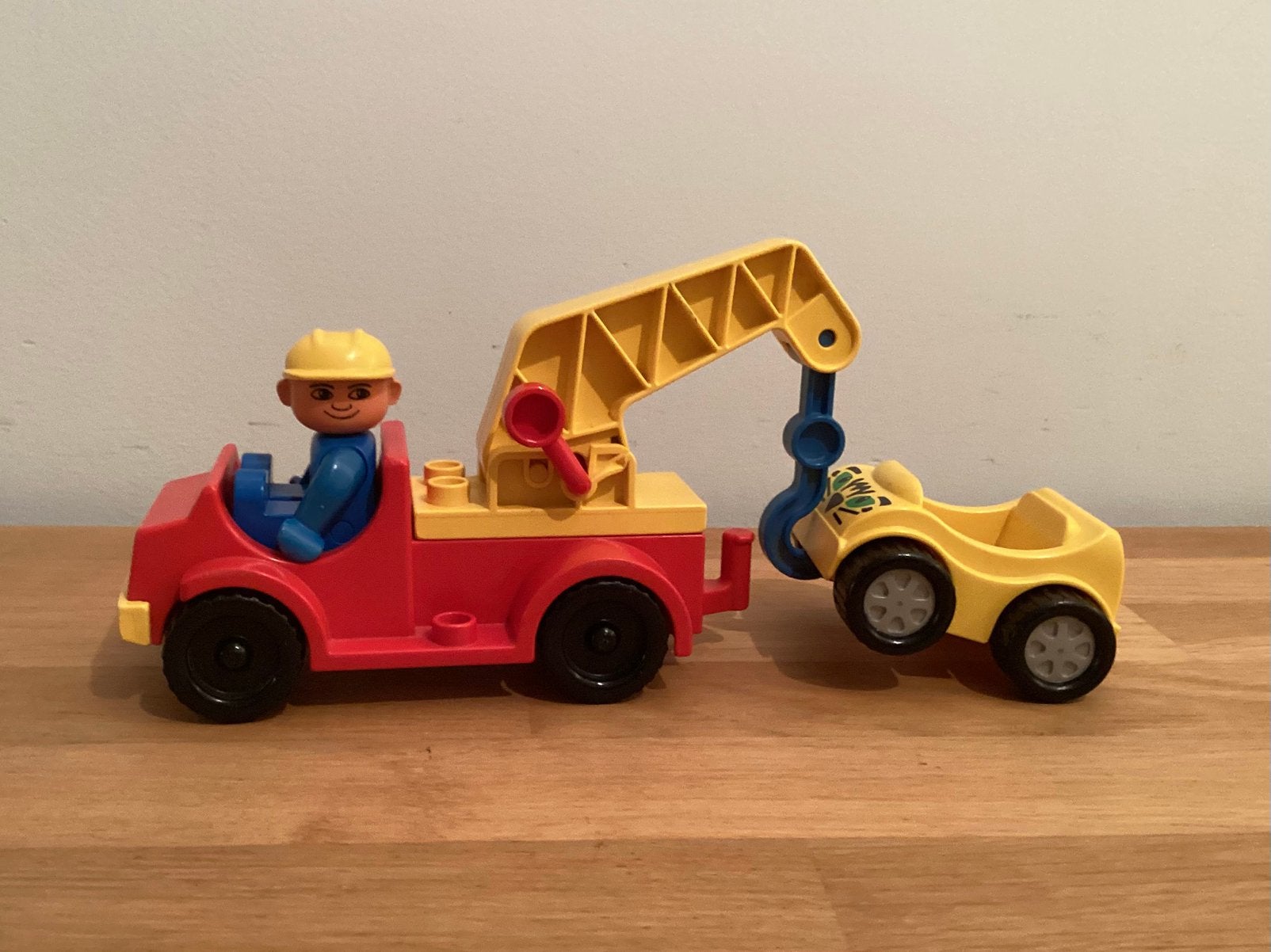 Duplo kraanwagen met autootje, Ophalen of Verzenden, Zo goed als nieuw, Duplo