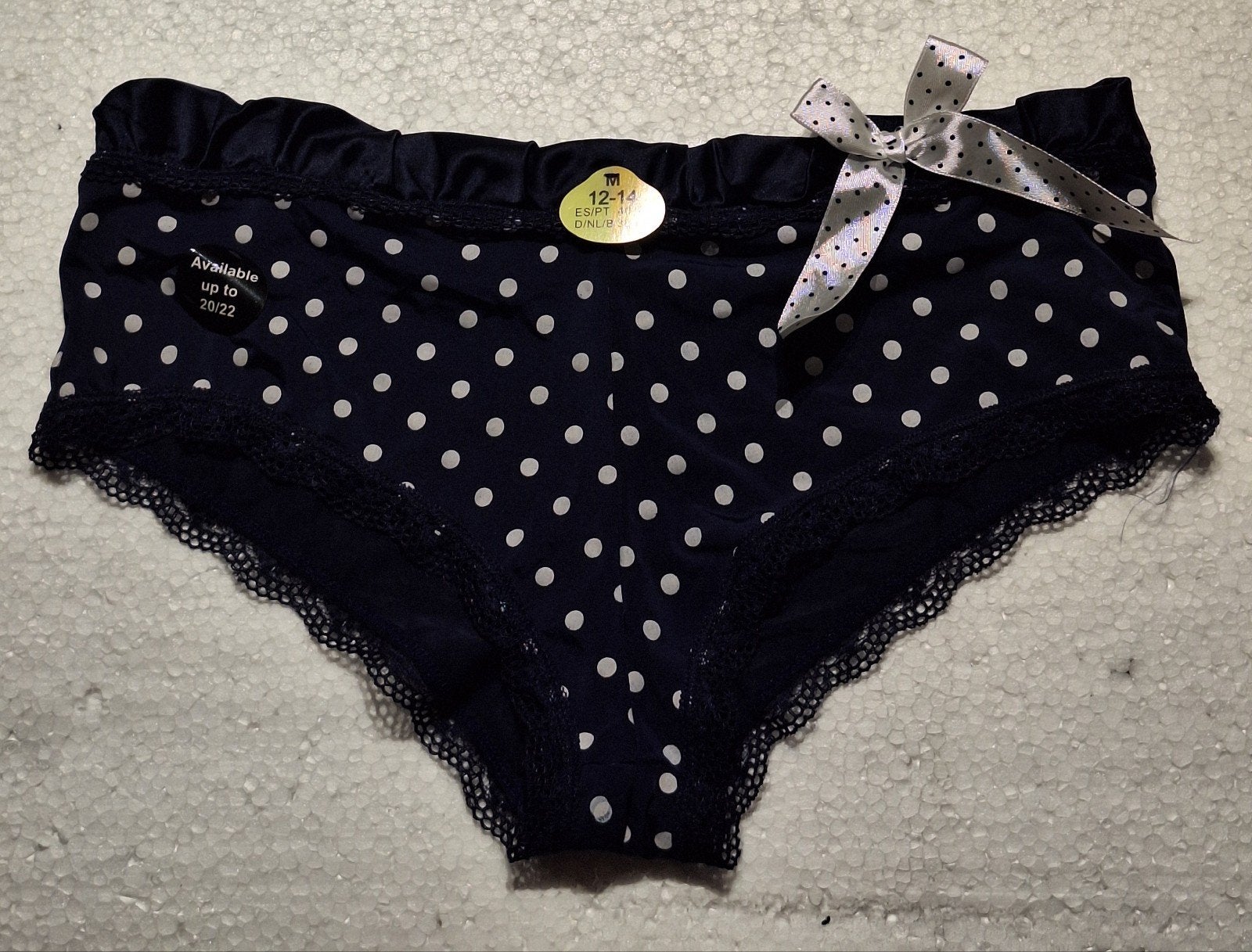 Sexy nieuwe blauwe polkadot-slip 38-40, Primark, Verzenden, Blauw, Slip