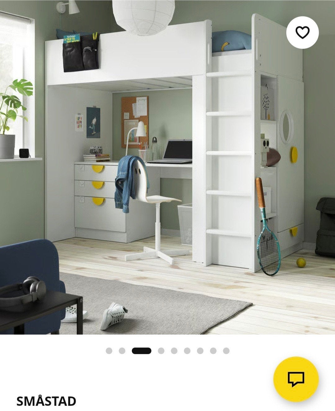 Hoogslaper Ikea Smastad met bureau en kast, Huis en Inrichting, Ophalen, Gebruikt, Eenpersoons, 200 cm