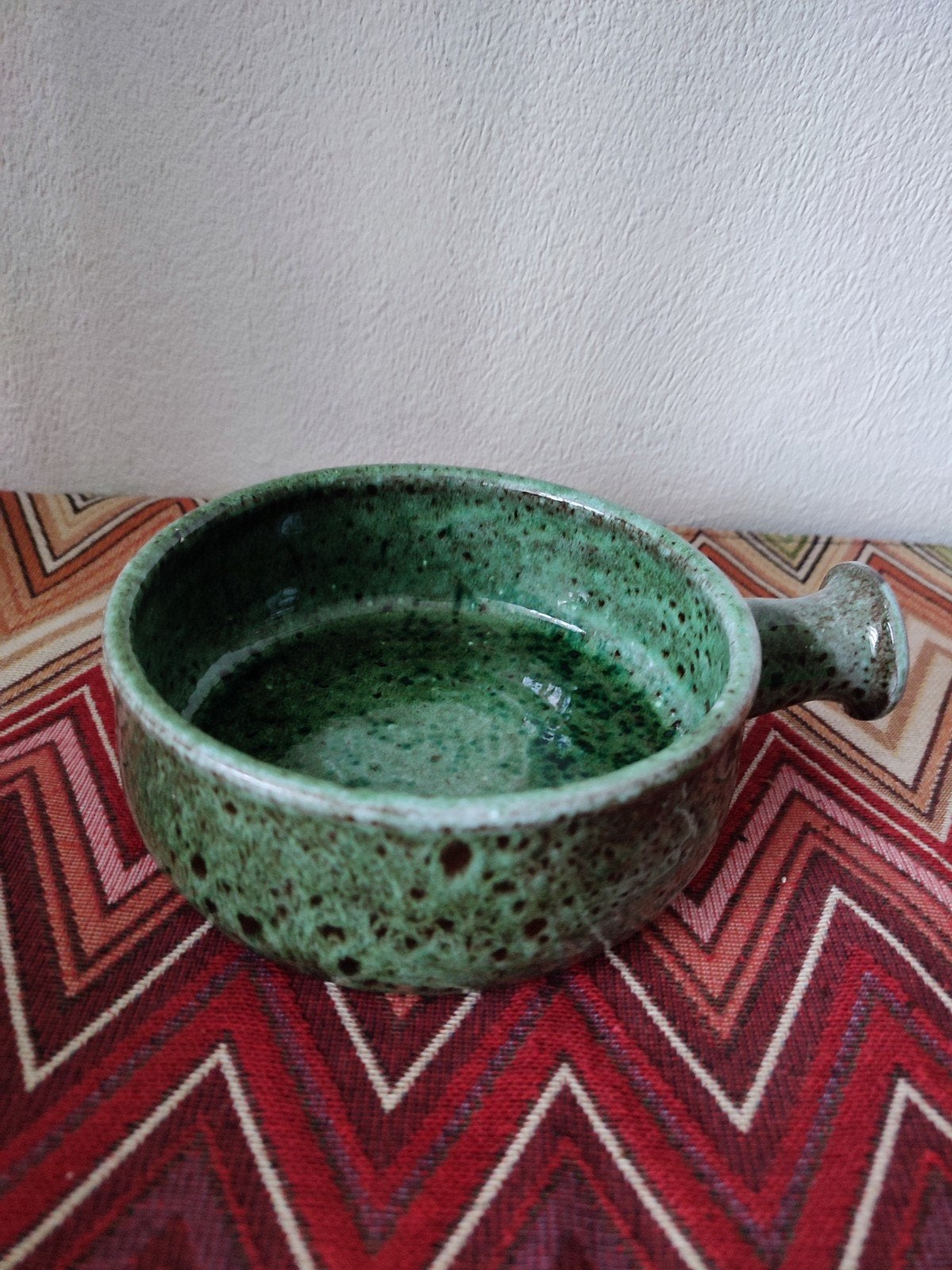 Vintage keramiek brie schaal schaaltje bloempot groen, Ophalen of Verzenden, Glas, Overige stijlen, Glas of Glazen
