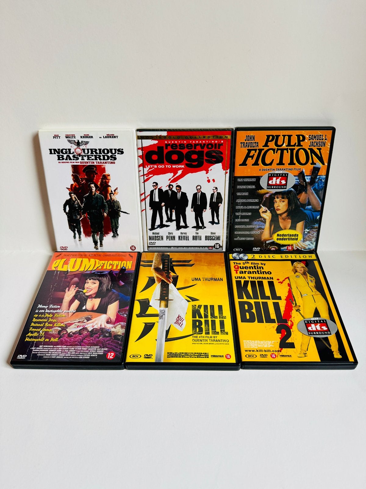 Quentin Tarantino – 6 DVD’s – Pulp Fiction + plump fiction, Vanaf 16 jaar, Ophalen of Verzenden, Zo goed als nieuw