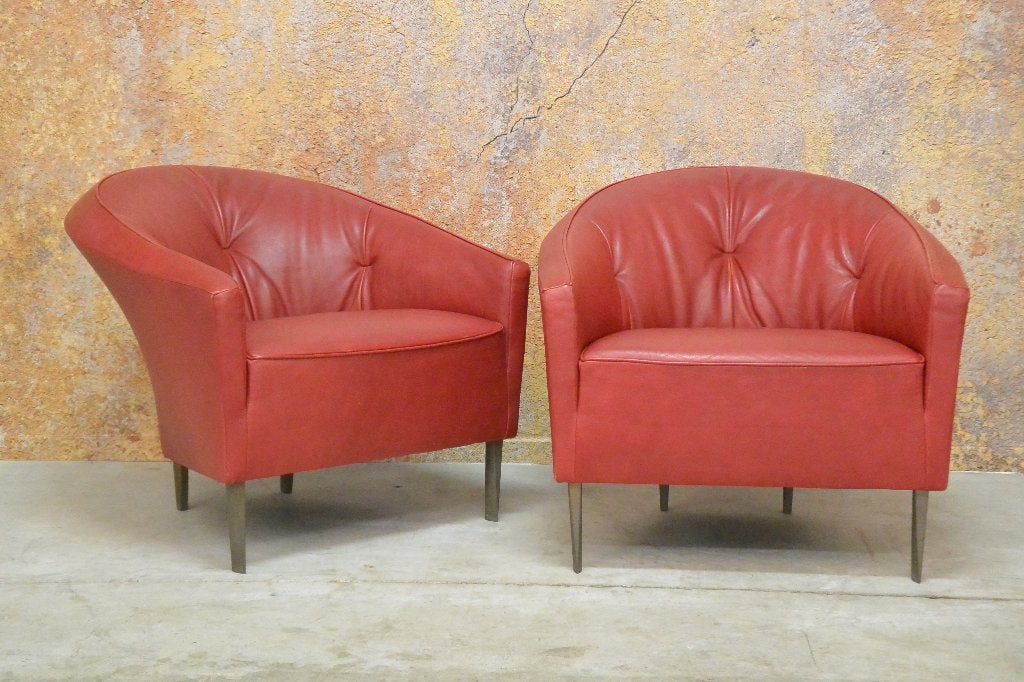 2 UNIEKE rode leren Montis Suite design fauteuils, Montis, Montis, 75 tot 100 cm, Ophalen of Verzenden