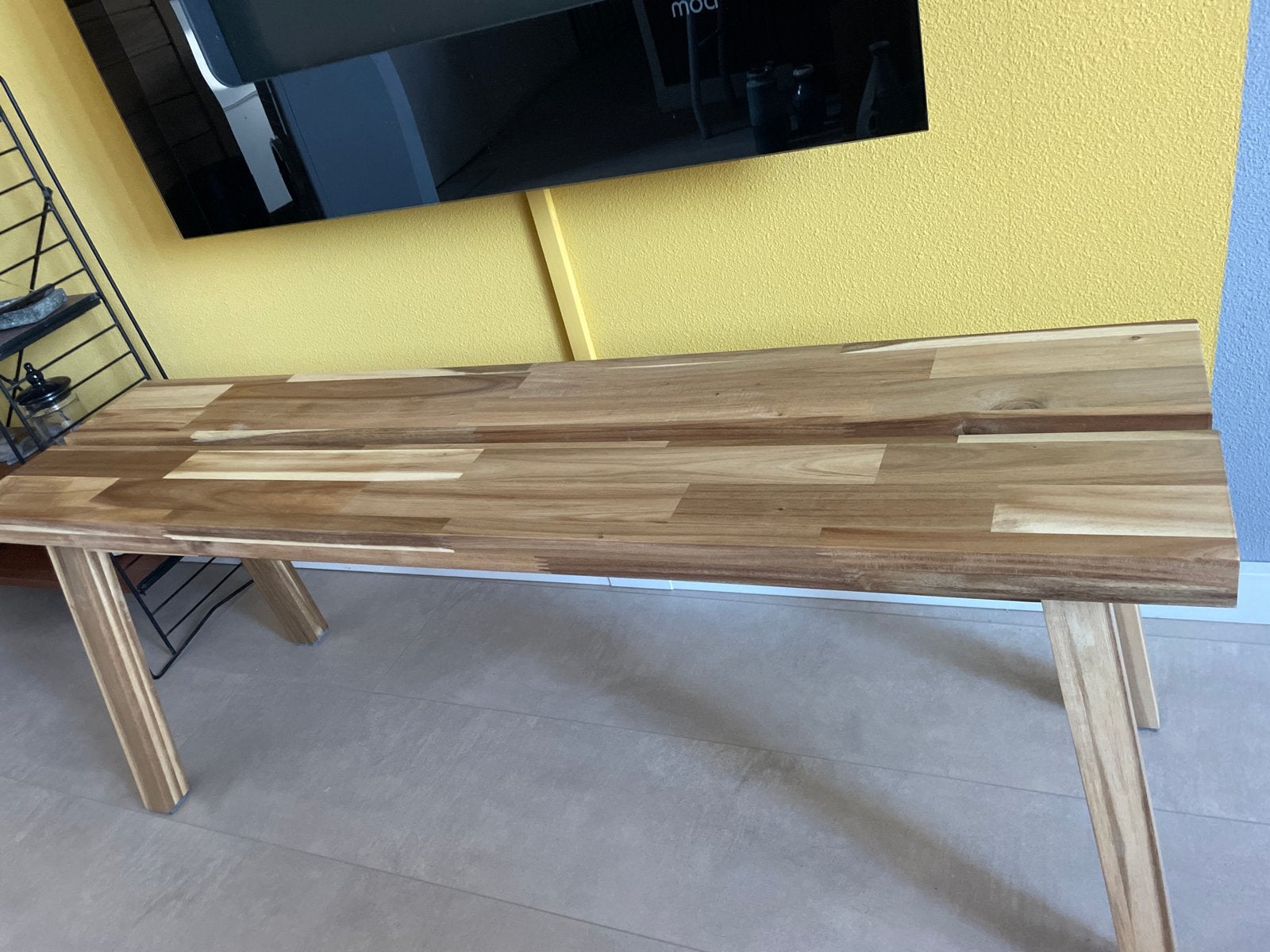 IKEA Skogsta bankje - Massief acaciahout, Huis en Inrichting, Ophalen, Twee, Bruin, Zo goed als nieuw