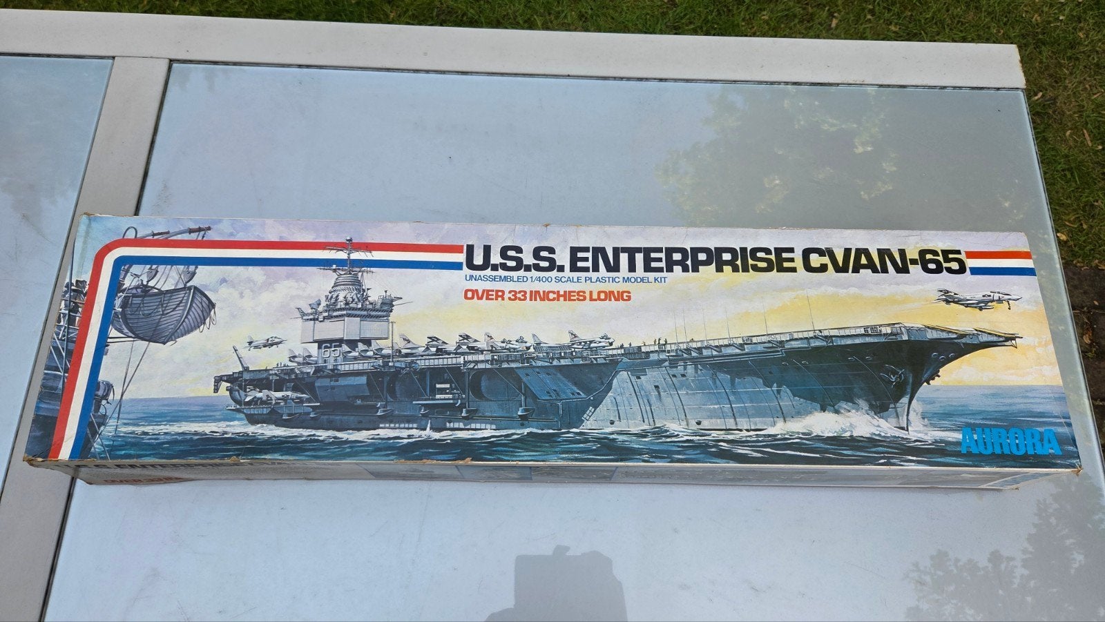 Oude Aurora 1:400 U.S.S. Enterprise CVAN-65 schip model kit, Ophalen of Verzenden, Zo goed als nieuw, 1:200 of kleiner, Overige merken