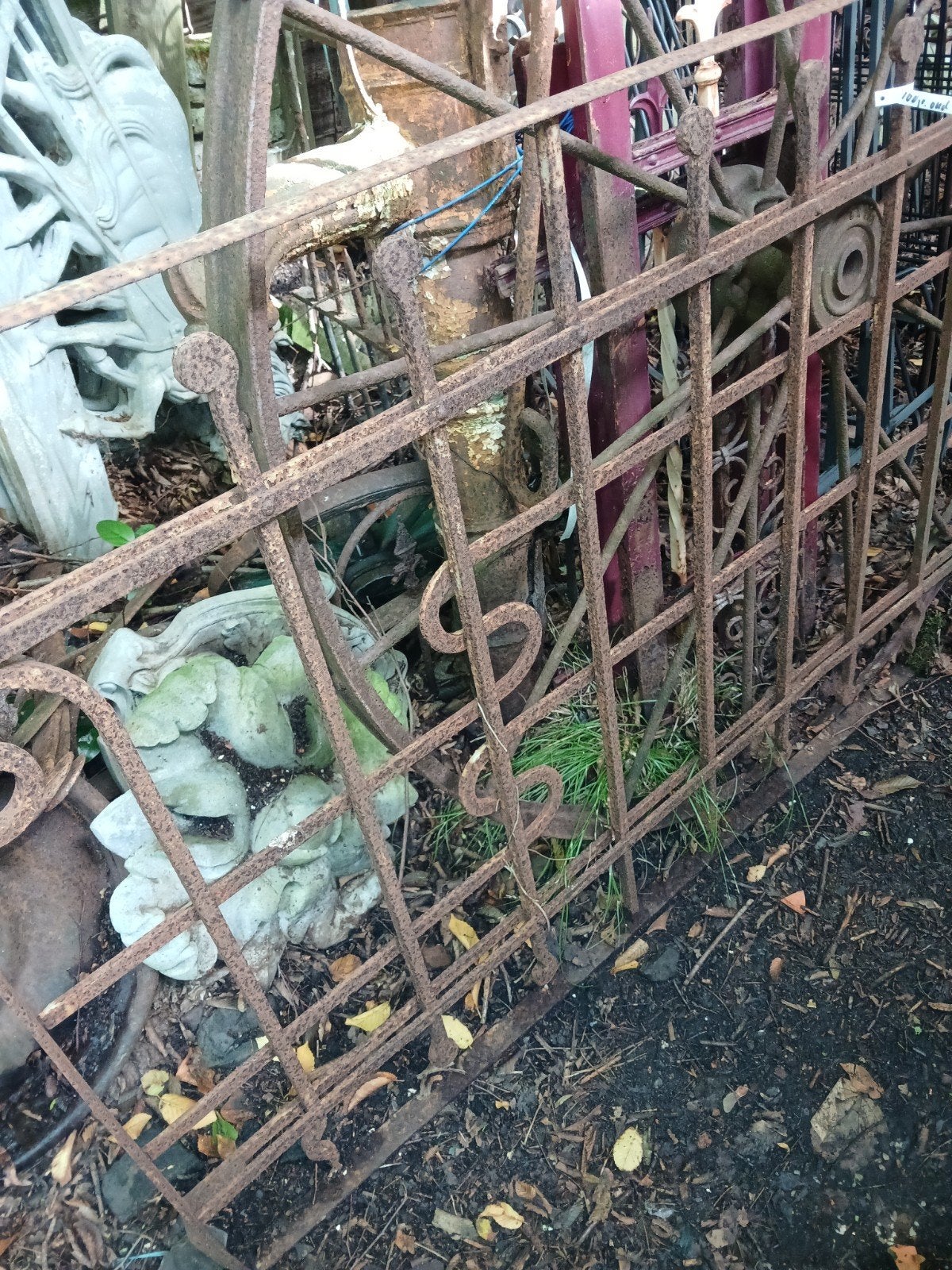 Smeedijzeren spijlen Antiek model v trap balustrade hek, Tuin en Terras, Ophalen, IJzer, Sierhekwerk