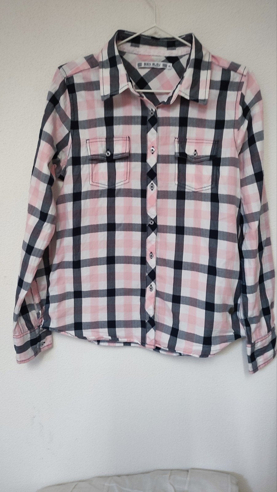 Mooie geruite blouse met lange mouw, mt XL, Ophalen of Verzenden, Gedragen, Maat 42/44 (L), Meerkleurig