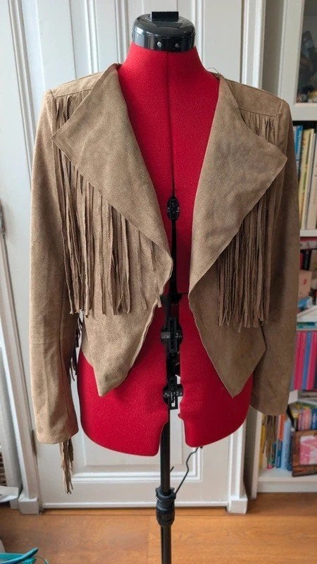 Drôle de Copine waterval jasje franjes taupe maat S, Beige, Ophalen of Verzenden, Jasje, Maat 36 (S)