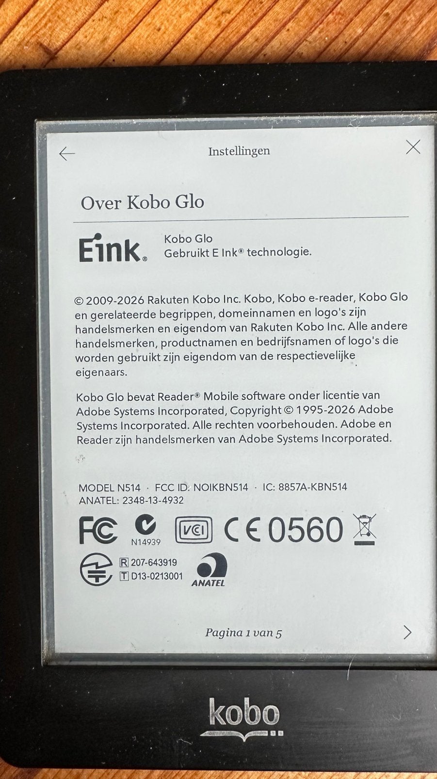 Kobo Glo ereader zwart, Ophalen of Verzenden, Gebruikt, 6 inch of minder