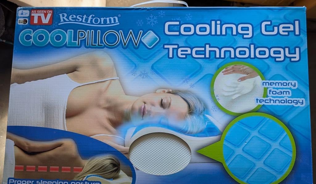 3x Restform Coolpillow Cooling Gel Kussens - Memory Foam, Ophalen, Nieuw, Kussen