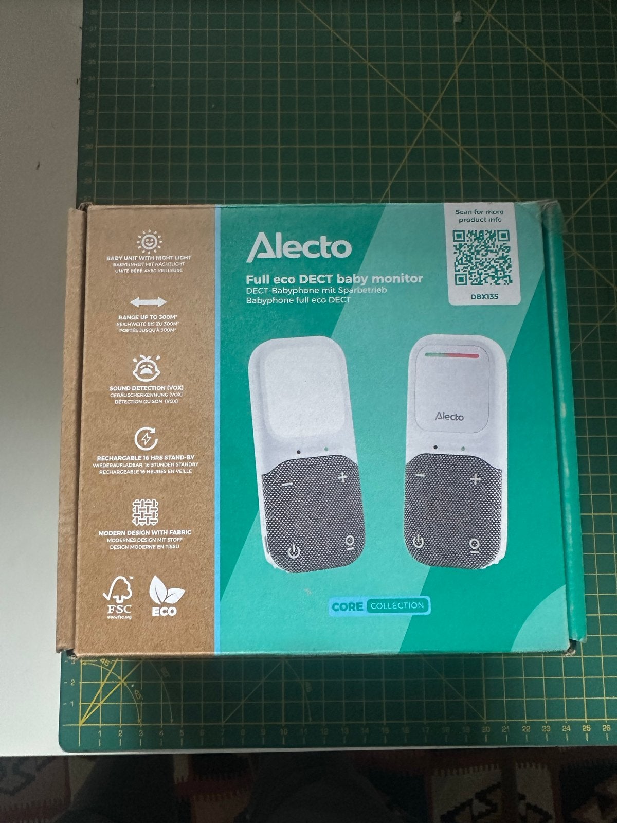 Alecto DBX-35 Full Eco DECT Babyfoon, Kinderen en Baby's, Babyfoons, Ophalen of Verzenden, Zo goed als nieuw, 250 meter of meer