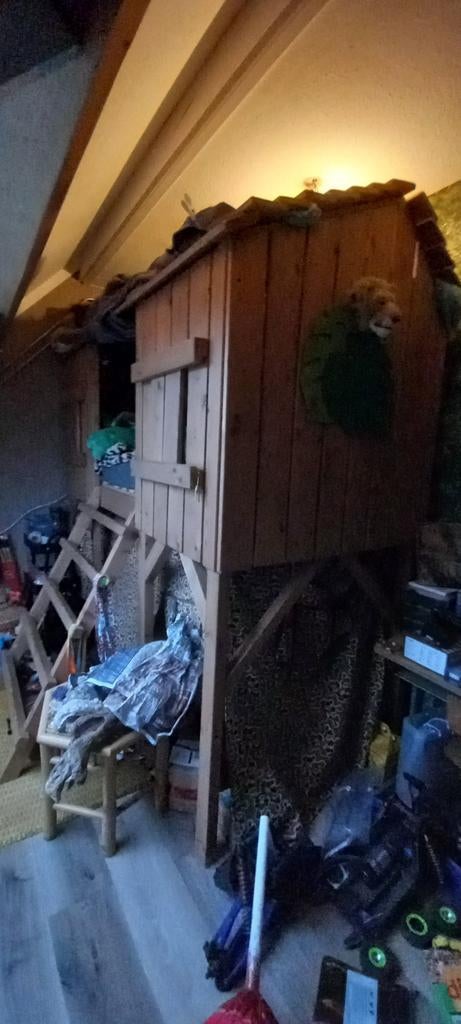 Halfhoogslaper met ladder en ramen, Ophalen, Gebruikt, Halfhoogslaper