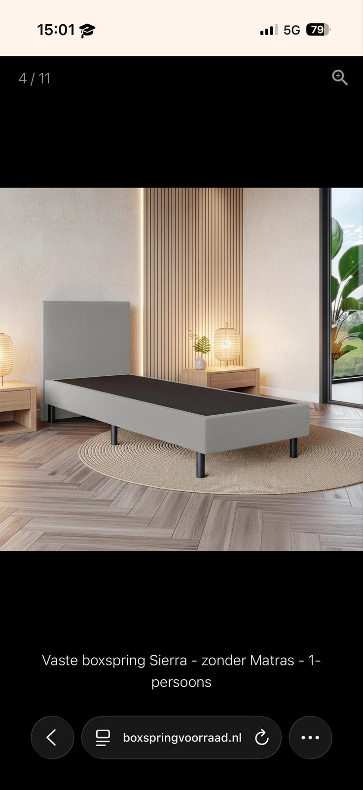 Bed Boxspring Sierra met matras - 1-persoons, Ophalen, 90 cm, Eenpersoons, Zo goed als nieuw