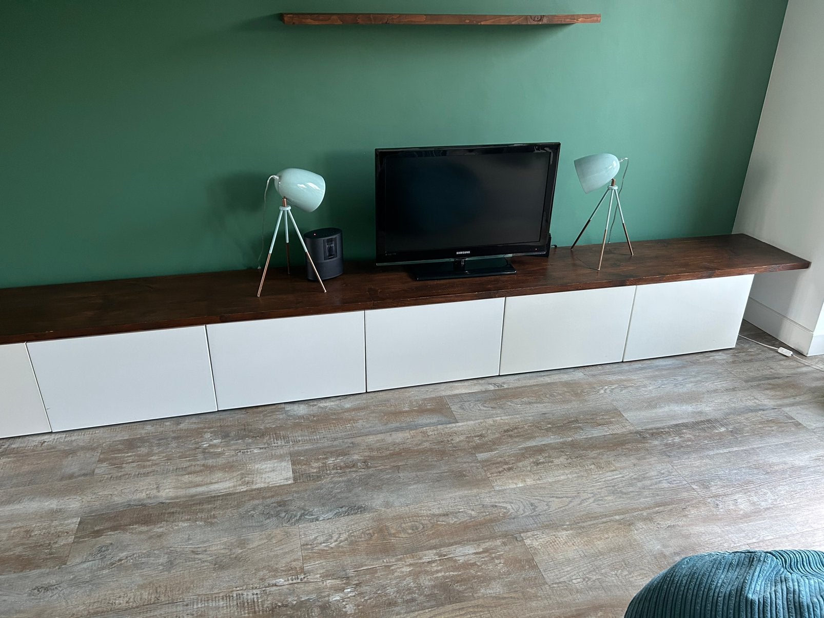 Ikea Besta (9 kastjes x 60 cm) incl. steigerhouten plank, Ophalen of Verzenden, Zo goed als nieuw, 200 cm of meer, Minder dan 100 cm