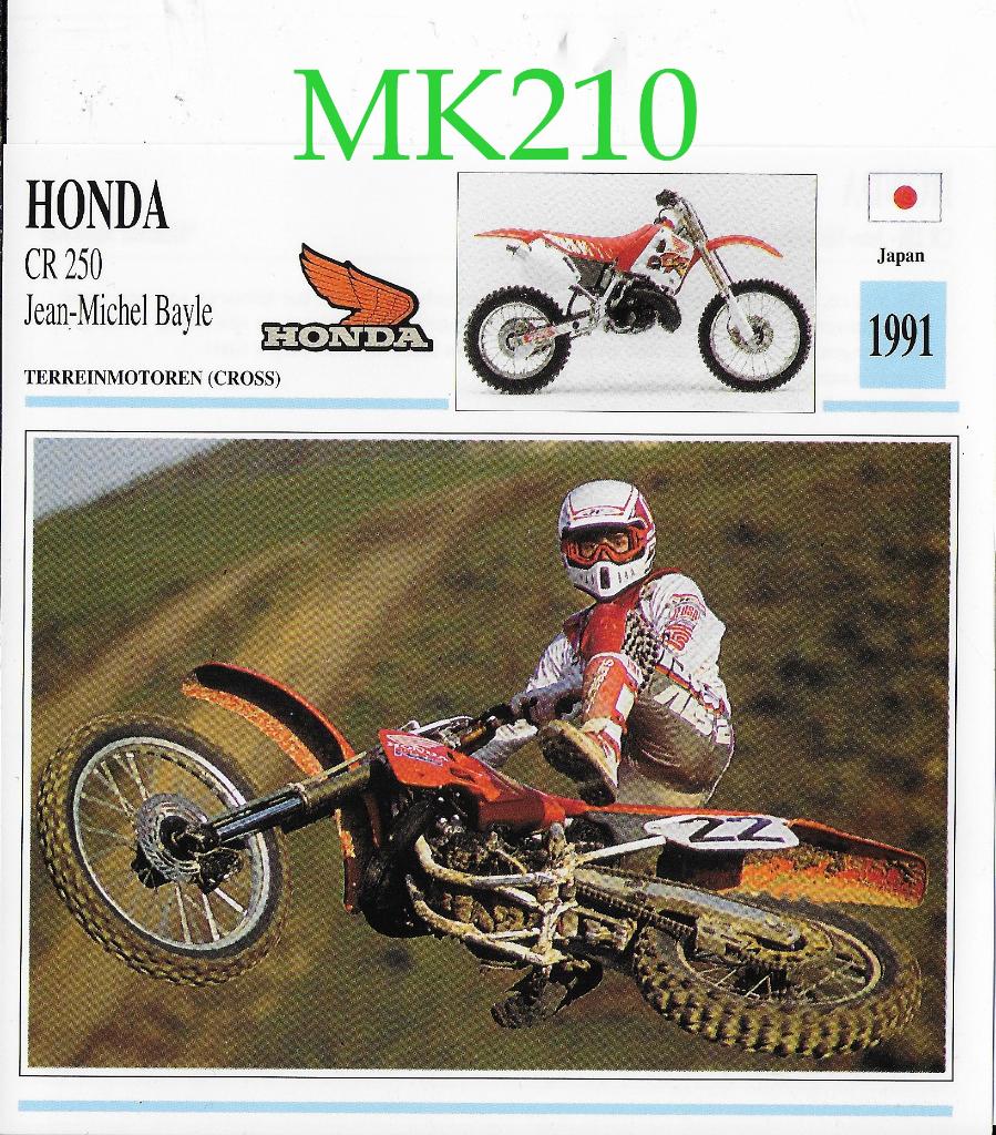 Mk210 motorkaart honda cr 250 jean michel bayle, Ophalen of Verzenden, Zo goed als nieuw, Auto's