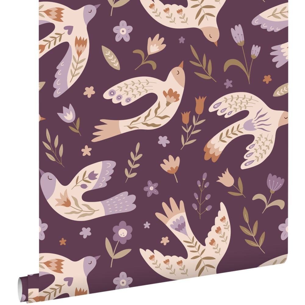 Esta behang Pom Pom Pie vogels/bloemen, Verzenden, Nieuw