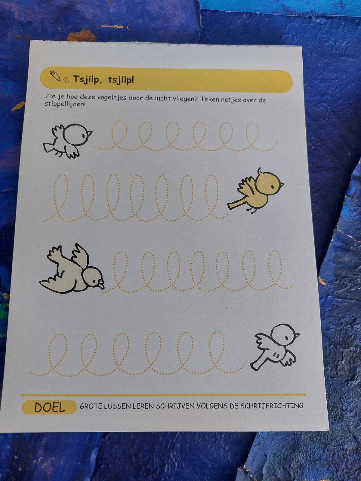 Tsjilp, tsjilp! Leren schrijven en tekenen, Ophalen