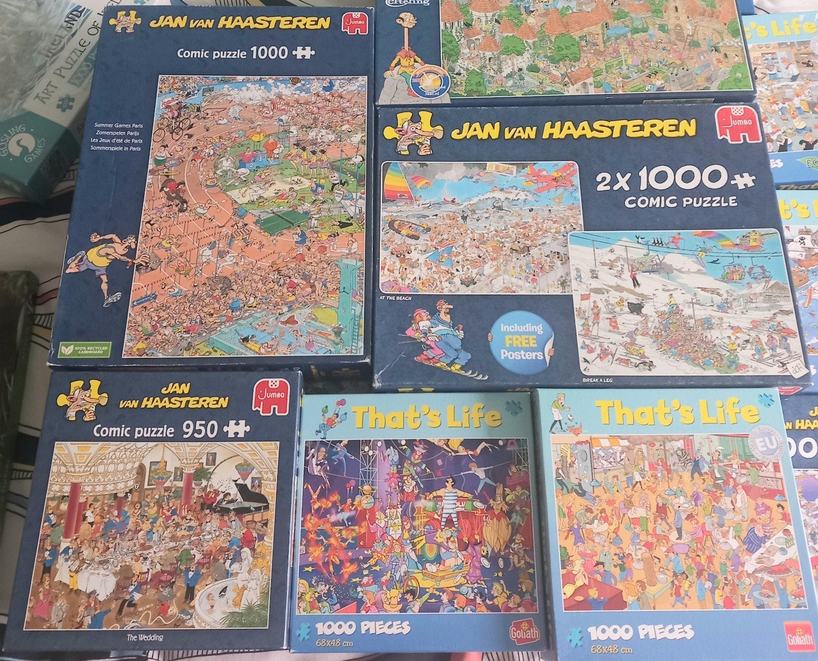 SALE Puzzels Thats Life,Jan van Haasteren,Ravensburger,King, Ophalen of Verzenden, 500 t/m 1500 stukjes, Zo goed als nieuw, Legpuzzel